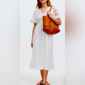 NWT Madewell Cassie Detailed Linen Dress M